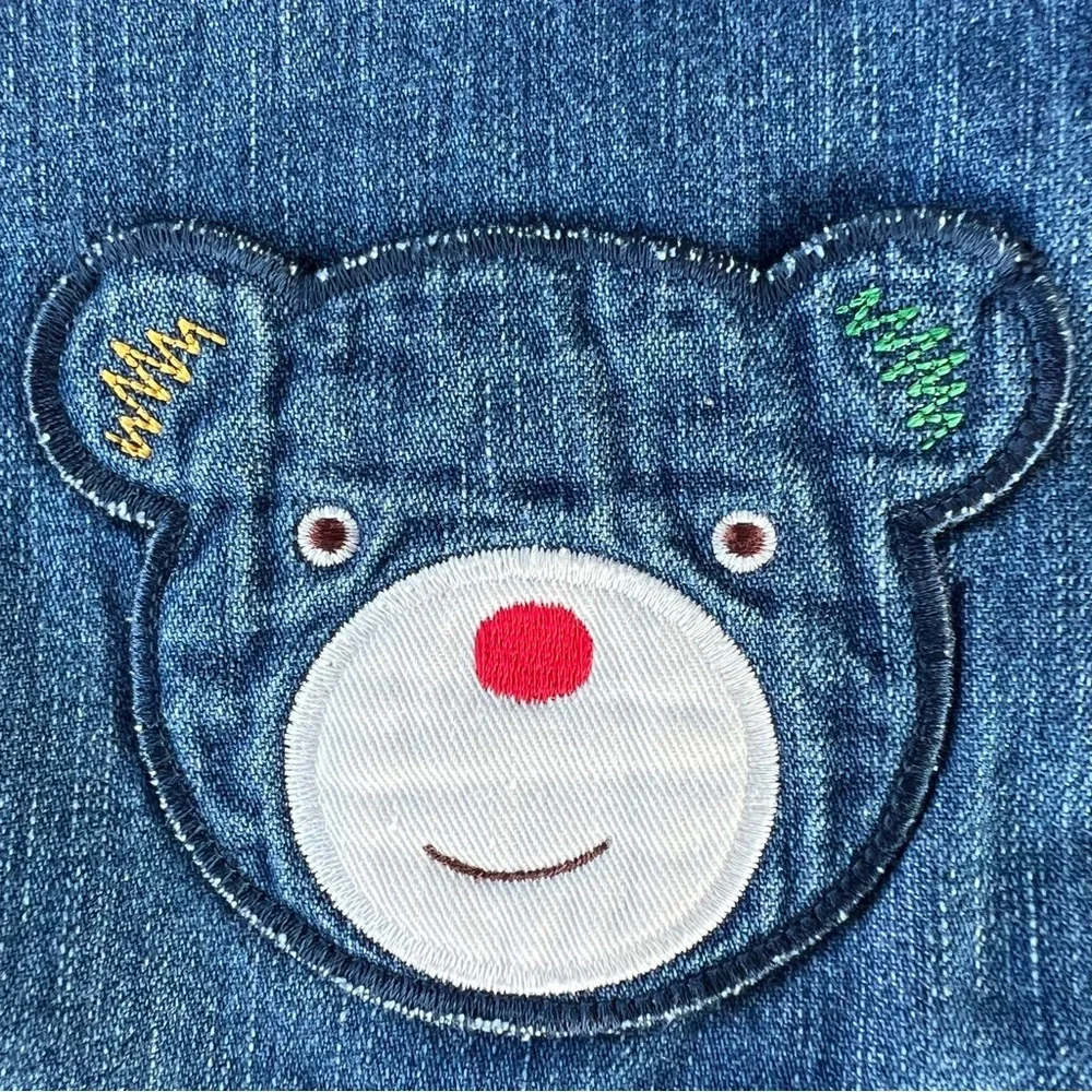 Miki House Baby Bear Pocket Denim Jacket Red Gingham Lightweight Japan 2T GUC